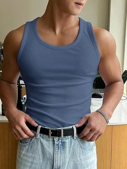 Men's tight-fit round neck sports T-shirt in polyester with wool lining, shown in multiple colour options.