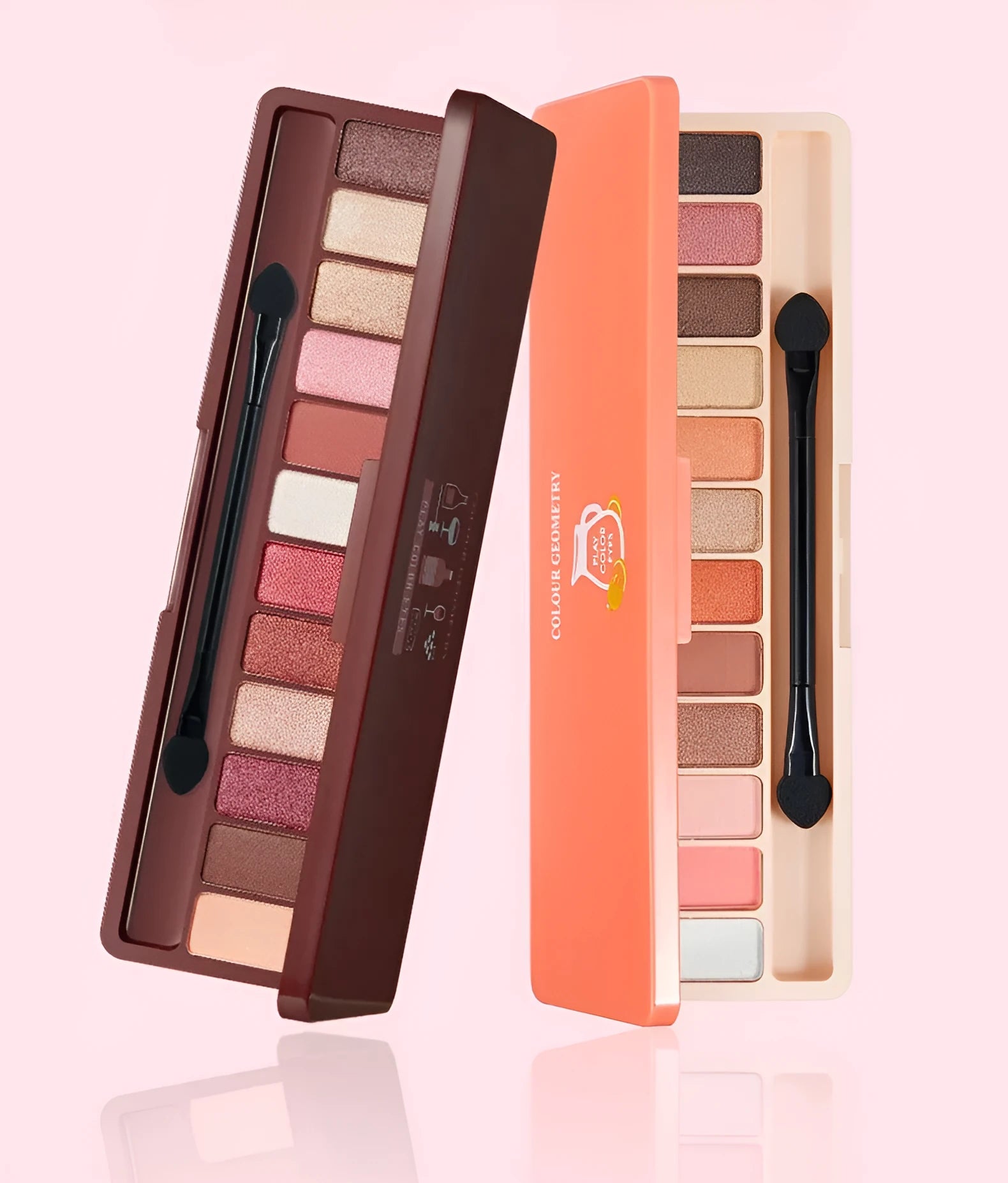 12-colour nude eyeshadow palette in compact packaging 15.2x5x11cm with earth and wine red shades
