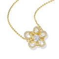 925 silver sunflower pendant necklace with cross chain for women
