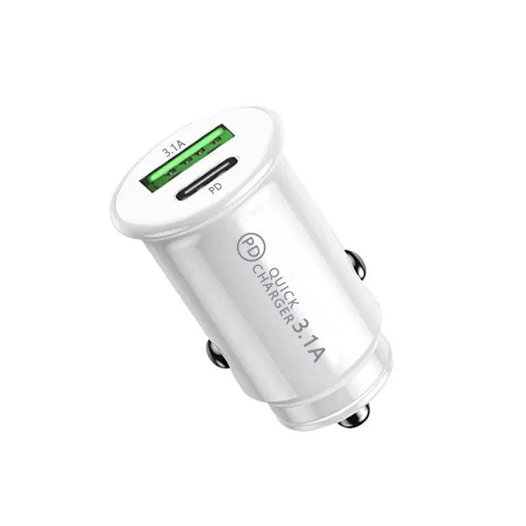 Dual USB port car charger converter with 12V car cigarette lighter plug in black bare metal finish