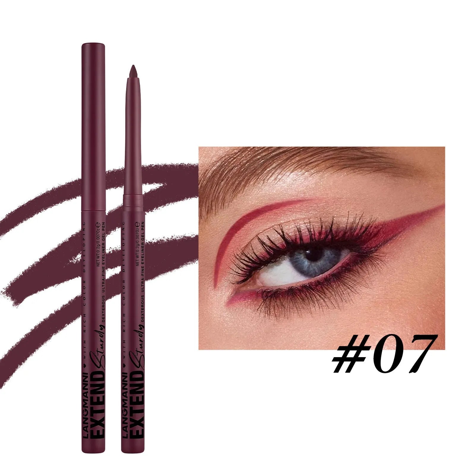 Set of 12 colourful gel glitter eyeliner pencils showing matte, glitter, metallic, and pearl effects
