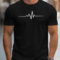Men's loose fit grey t-shirt with a white 3D letter pattern on the chest, short sleeves.