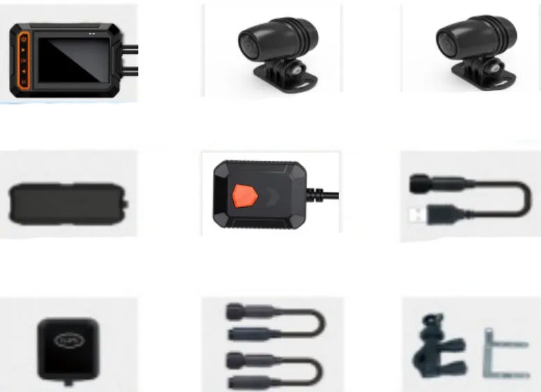 MT65 motorcycle camera with 3-inch display shown mounted on a bike armrest