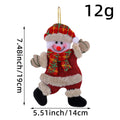 Set of four Christmas tree ornaments Santa snowman reindeer and bear figures with red white scarves golden balls red bows