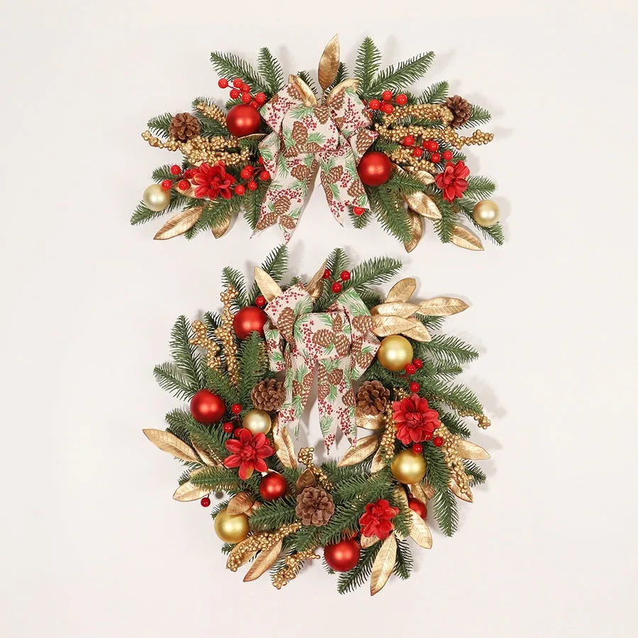 American country style plastic Christmas garland decoration in one of four hanging styles
