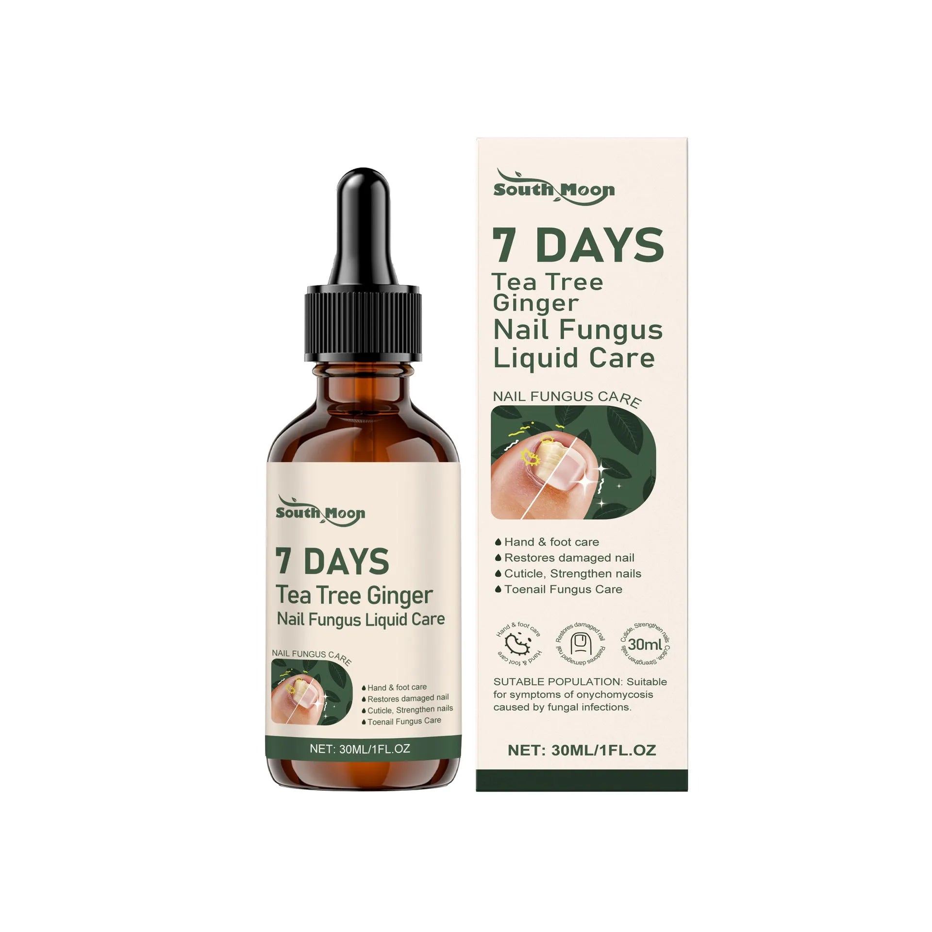 30ml nail care solution bottle with brightening and nourishing formula