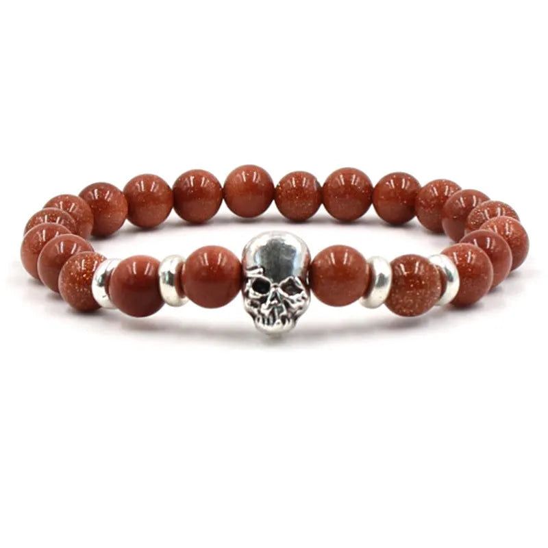 8mm natural white turquoise agate stone men's stretch bracelet on elastic cord