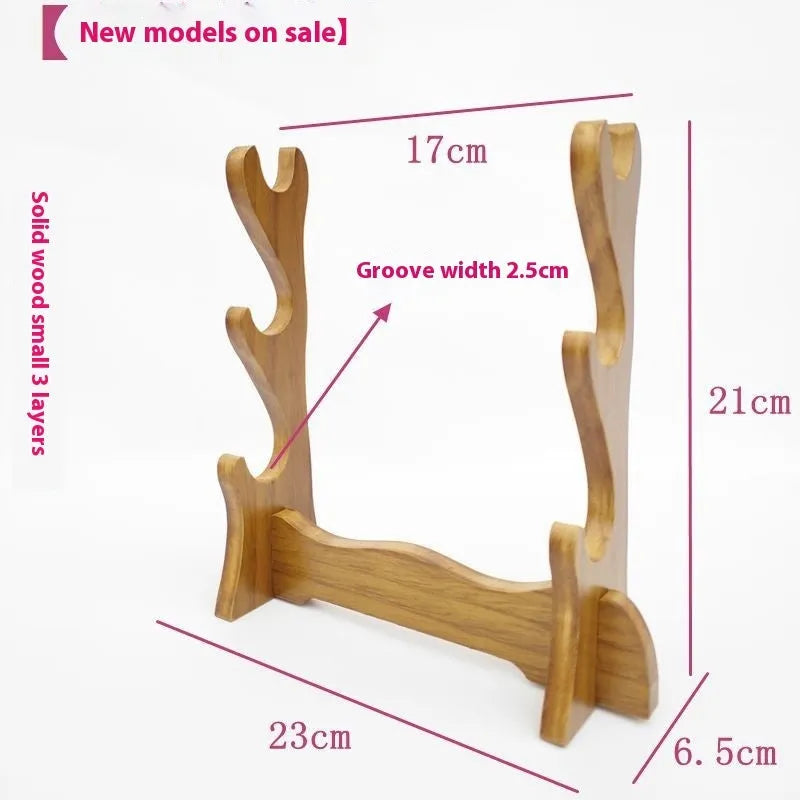 Chinese style wooden multi layer wall bracket shelf in solid wood with clean design