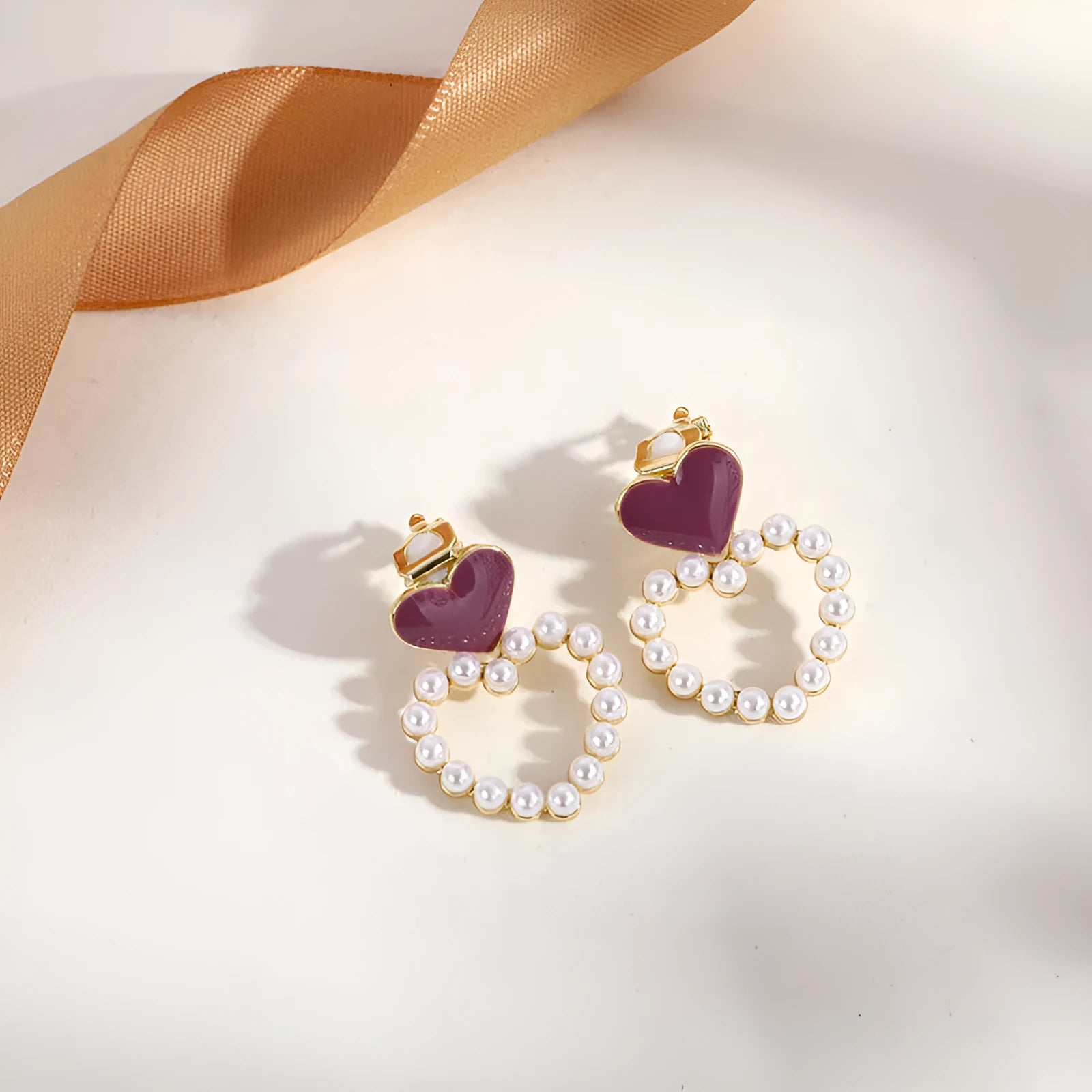 Geometric tassel clip-on earrings for non-pierced ears in metallic finish