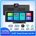 12-inch touch screen car DVR dash camera with front and rear recording on display