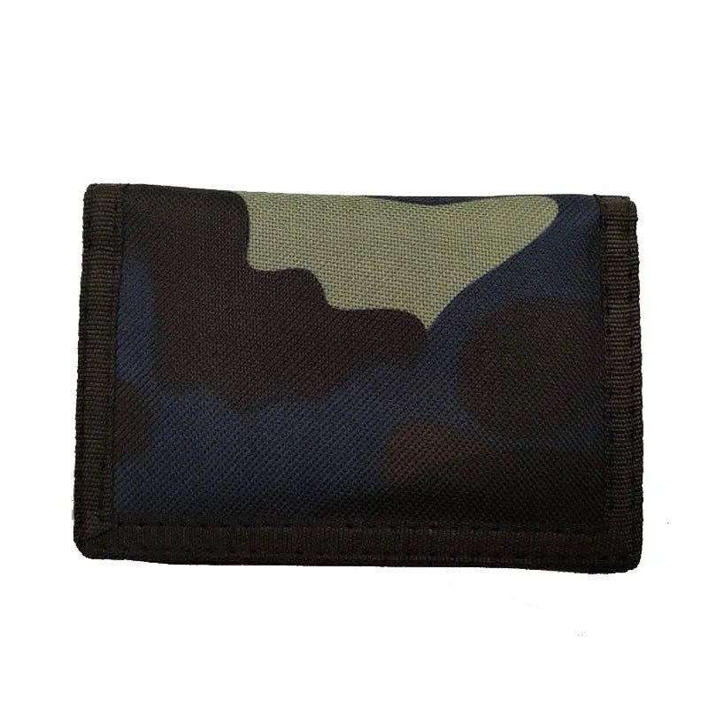 Short style camouflage cloth bank card purse with polyester lining and USB interface