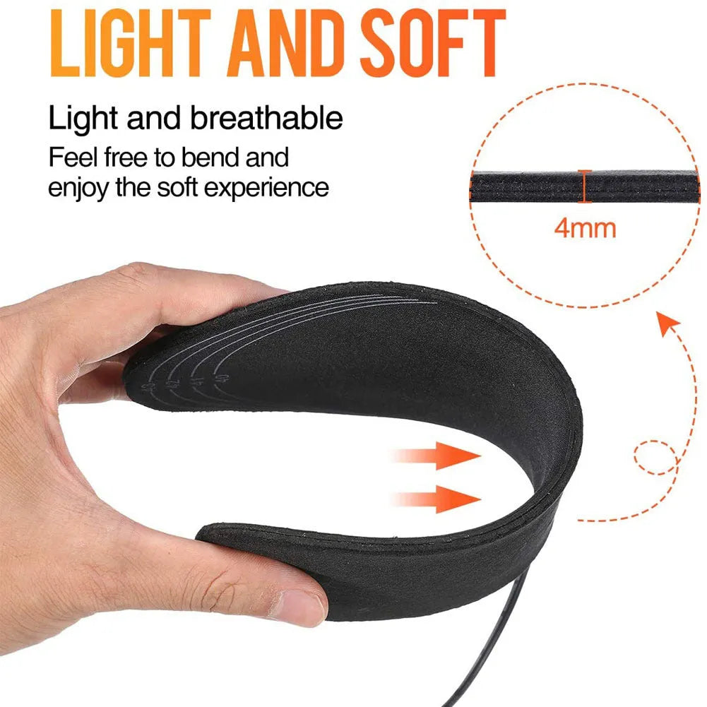 Pair of USB heated shoe insoles with cut-to-fit design for winter warmth