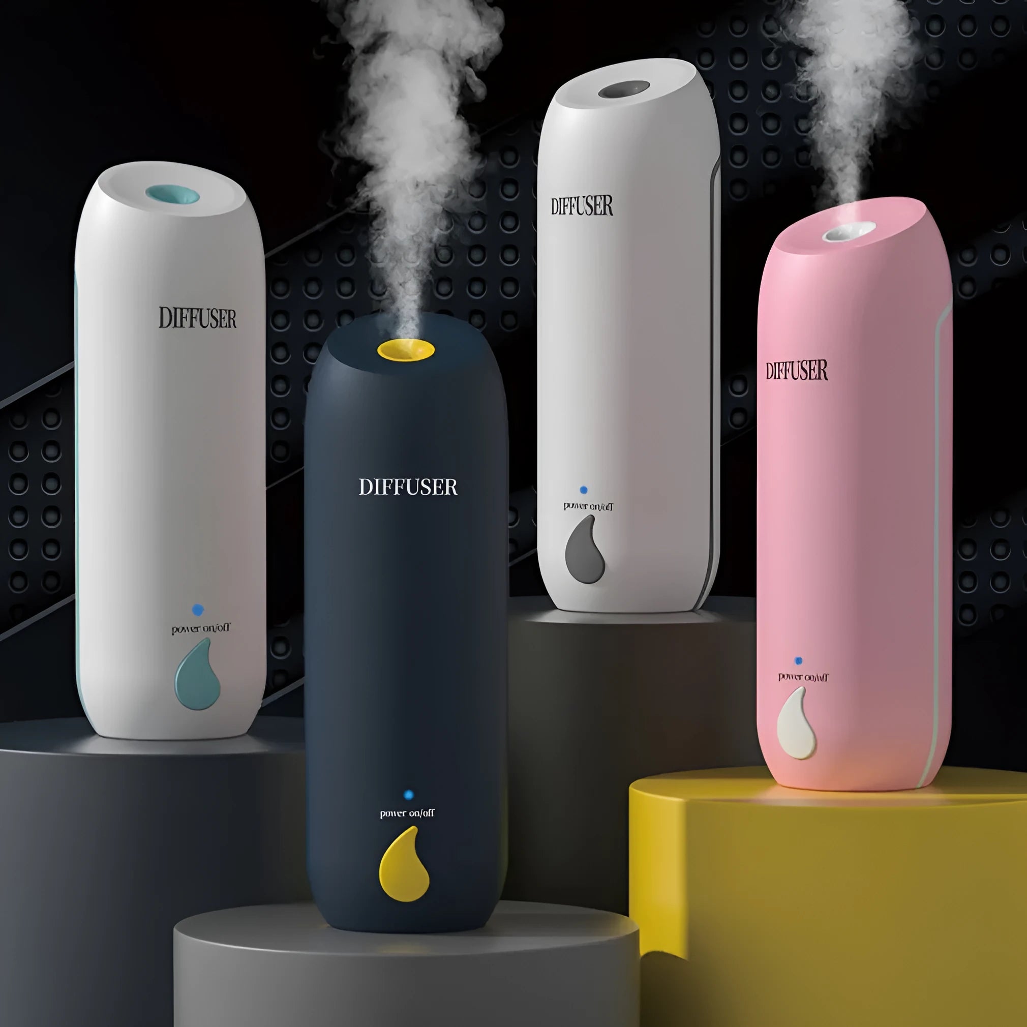 50ml rechargeable automatic aromatherapy diffuser with timer on a bathroom counter