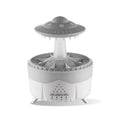 Raindrop humidifier with 350ml capacity, 7 colour nightlight, and essential oil diffuser in white finish