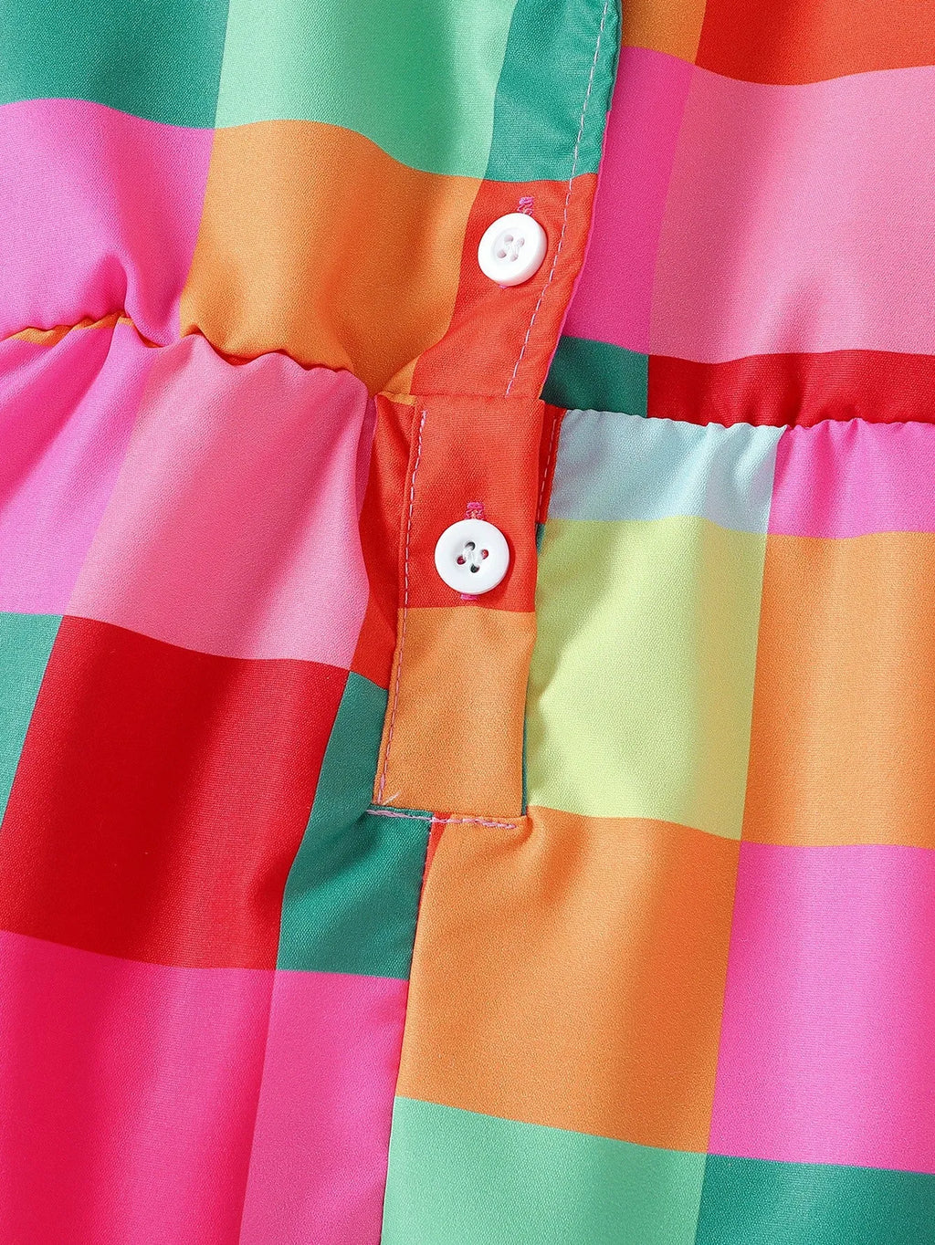 Girls' woven halter backless plaid princess dress in orange red with matching hat on child aged 4–7 years