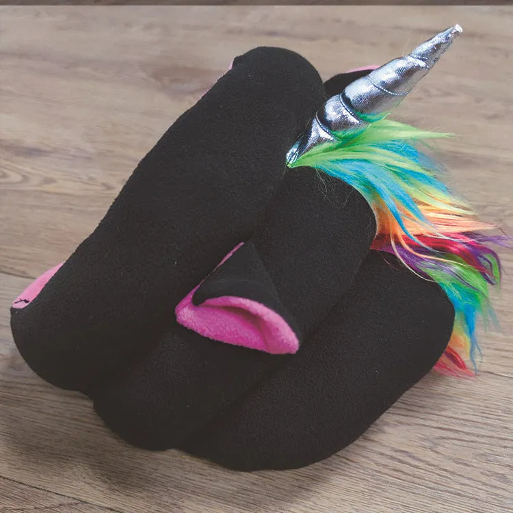Removable washable semi-enclosed cloth hamster nest in black, 30x23x27cm