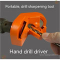Portable universal grinding tool set with orange and black sander attachments and replacement grinding wheels.