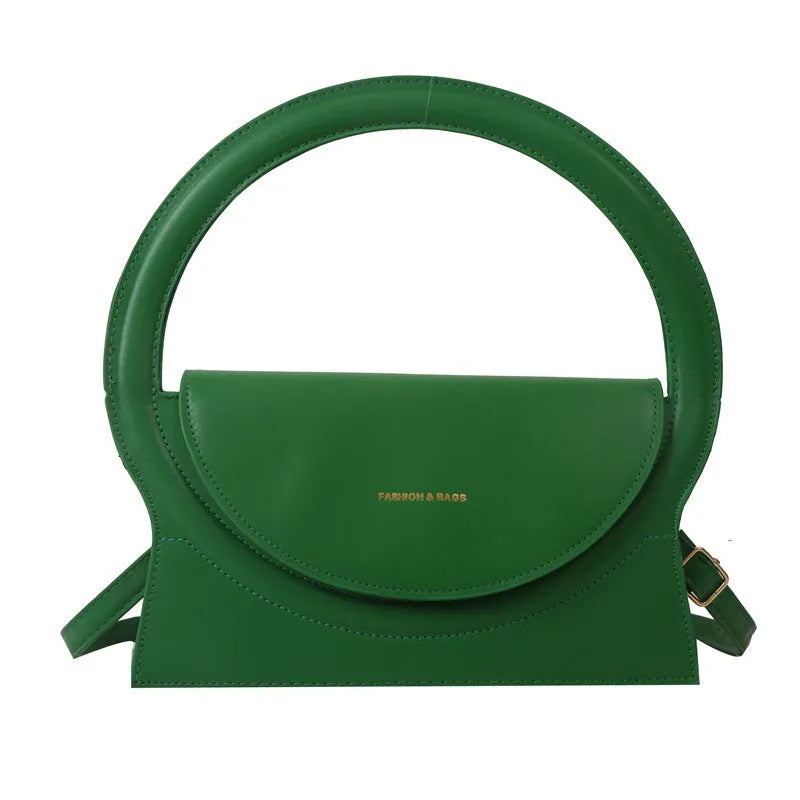 PU leather shoulder messenger bag with sandwich pockets and decorative stitching in five colour options
