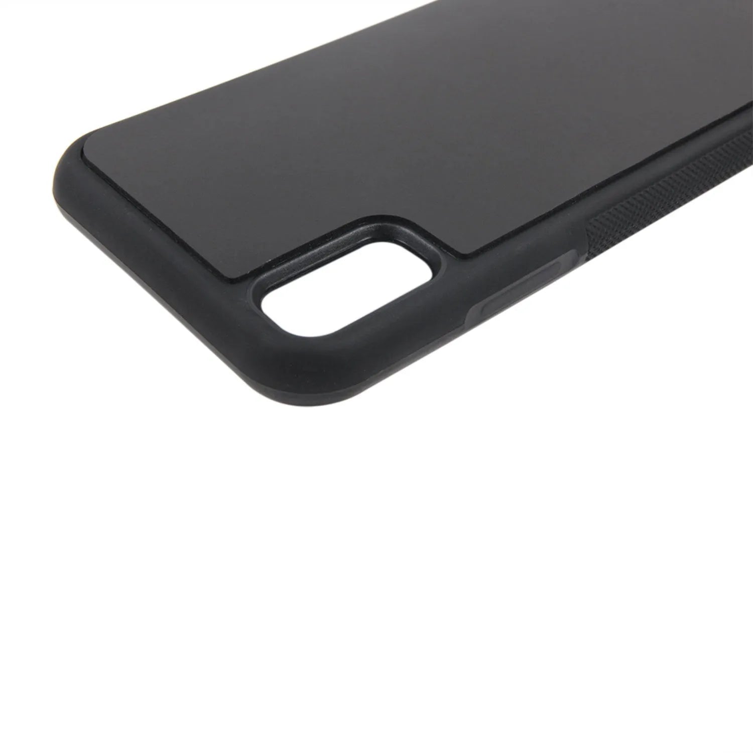 Anti-gravity nano material TPU PC two-in-one shockproof phone case in black with mirror finish for iPhone