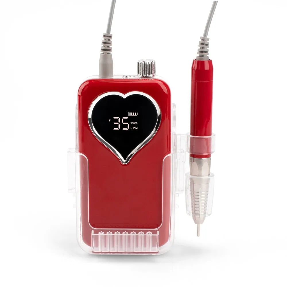 Brushless nail polishing machine with six-piece grinding head set and charger