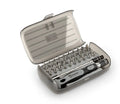 Neutral coloured 32-in-1 screwdriver set with plastic storage case showing various bits and PH1 cutter head