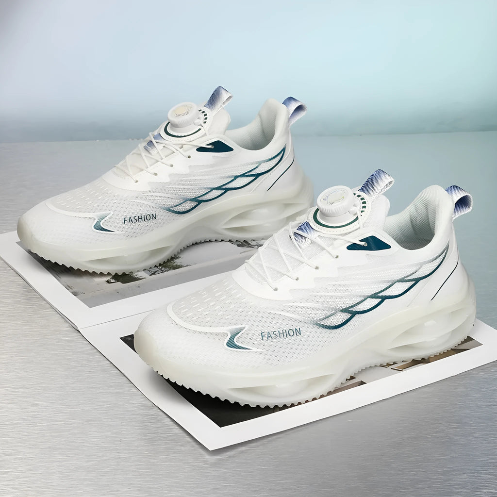 Casual breathable running shoes with mesh upper and rubber sole in multiple colour options