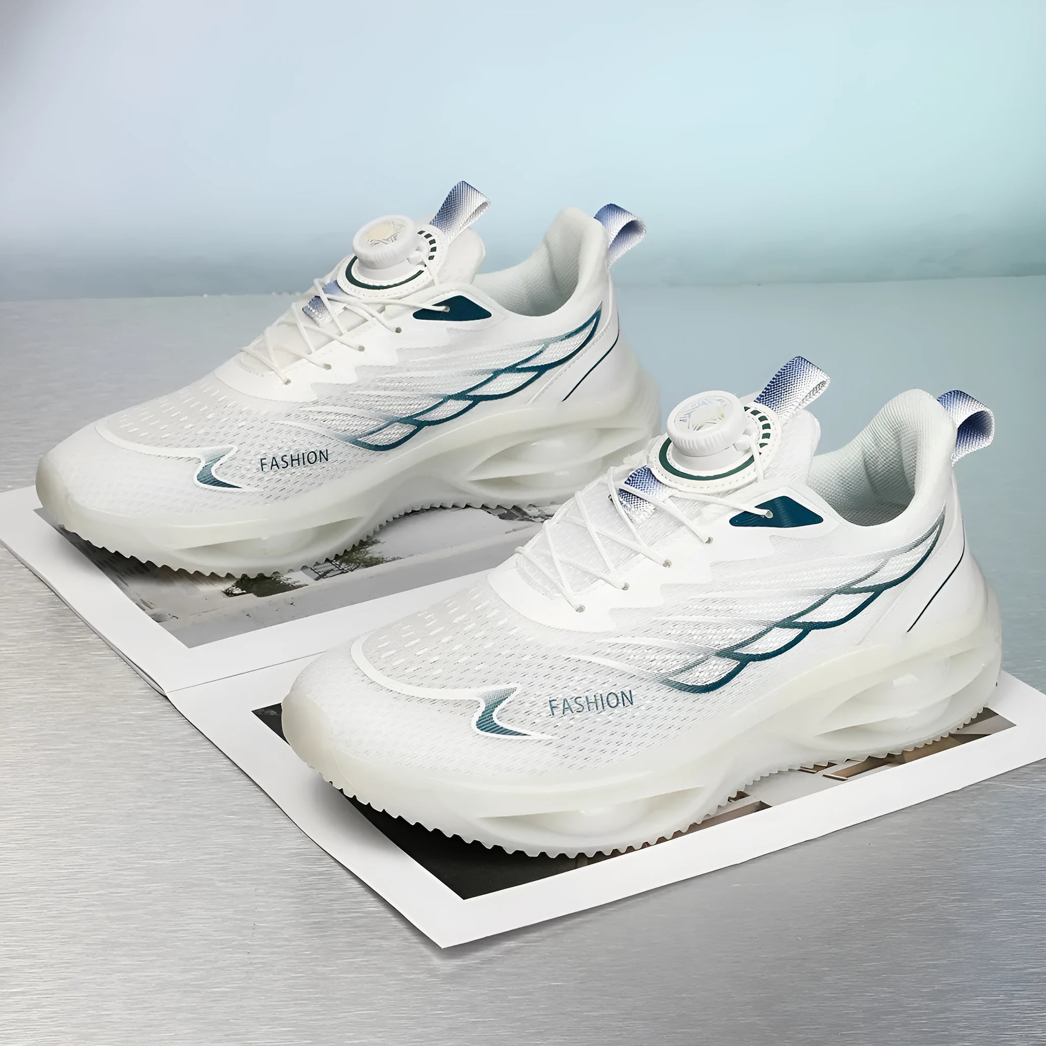 Casual breathable running shoes with mesh upper and rubber sole in multiple colour options