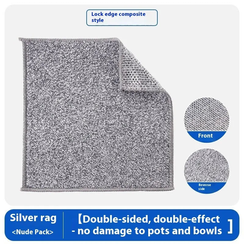 Silver wire microfibre kitchen cleaning cloth for pots and bowls in 20cm or 25cm sizes