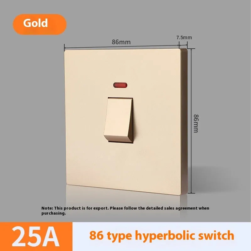 Industrial water heater air conditioner switch with indicator light panel in gold, grey, or white