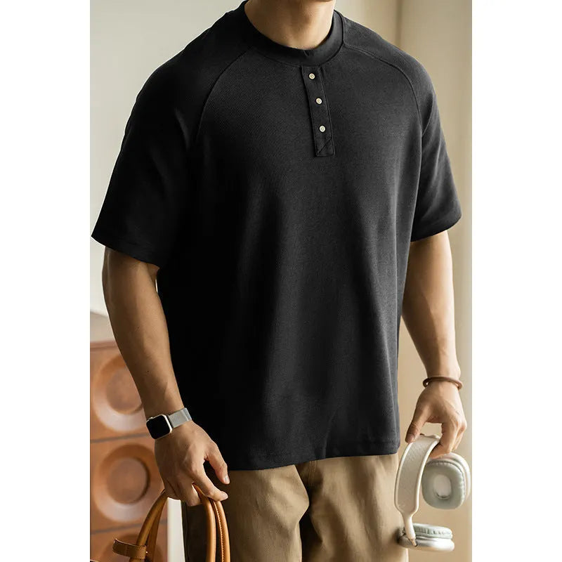 Women's loose casual top with raglan sleeves in terry texture fabric