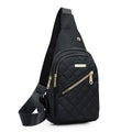 Oxford cloth crossbody sports chest bag in multiple colour options including dark blue, black, red, purple, and pink