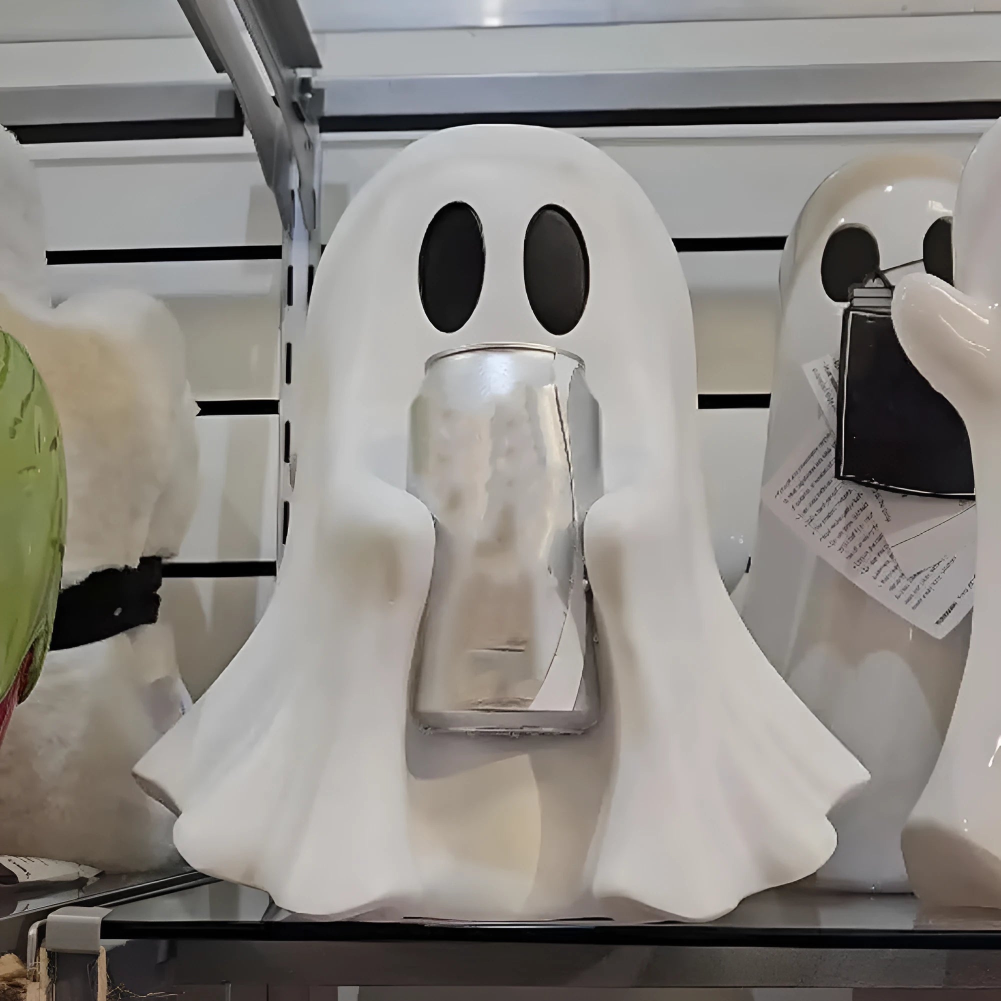 Funny ghost drink holder decoration in plastic resin, 15cm or 20cm sizes, Halloween style