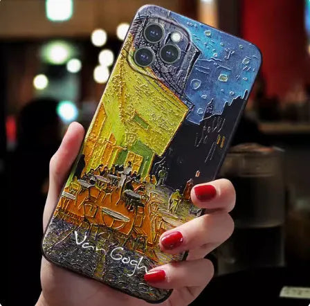 Van Gogh Starry Sky 3D soft TPU phone case for Apple iPhone models anti-drop protective cover