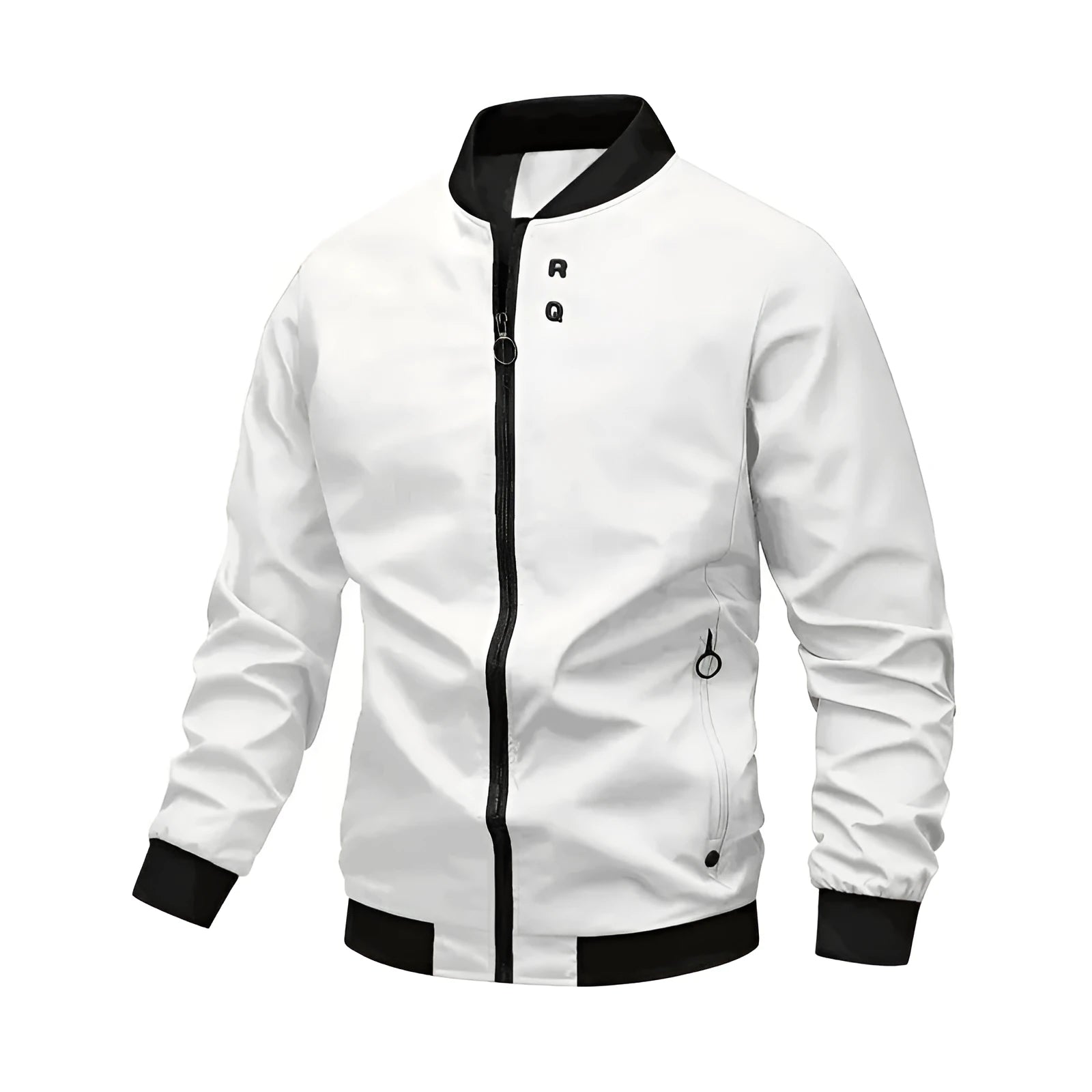 Men's slim-fit fashion collar casual jacket in chemical fibre blend, available in multiple colours