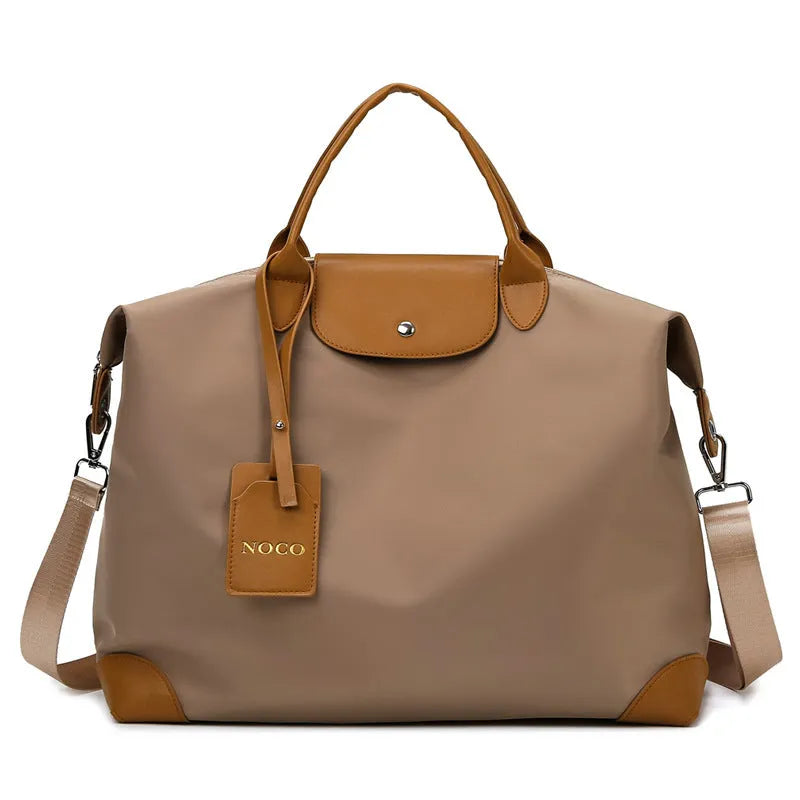 Oxford cloth medium travel bag with lock closure and embroidery, available in multiple colours