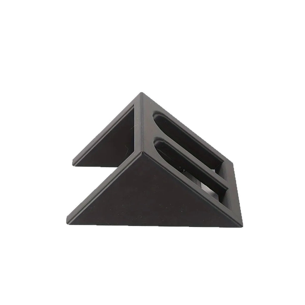 Black plastic pistol display stand for Nerf guns and collectible firearms