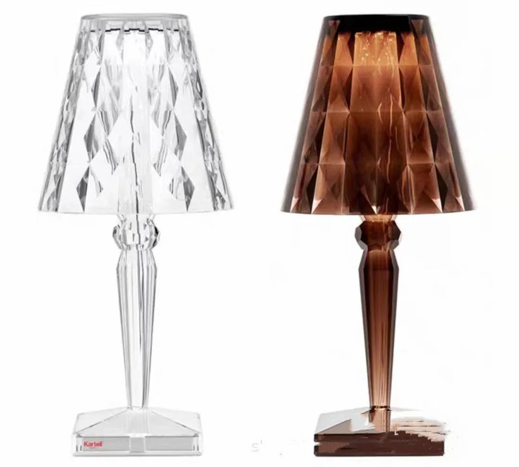 Portable rose gold touch projection night light with rechargeable battery on display