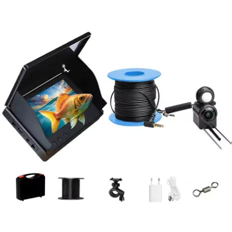 Underwater fishing camera with 4.3-inch screen, wide-angle lens and night vision lights