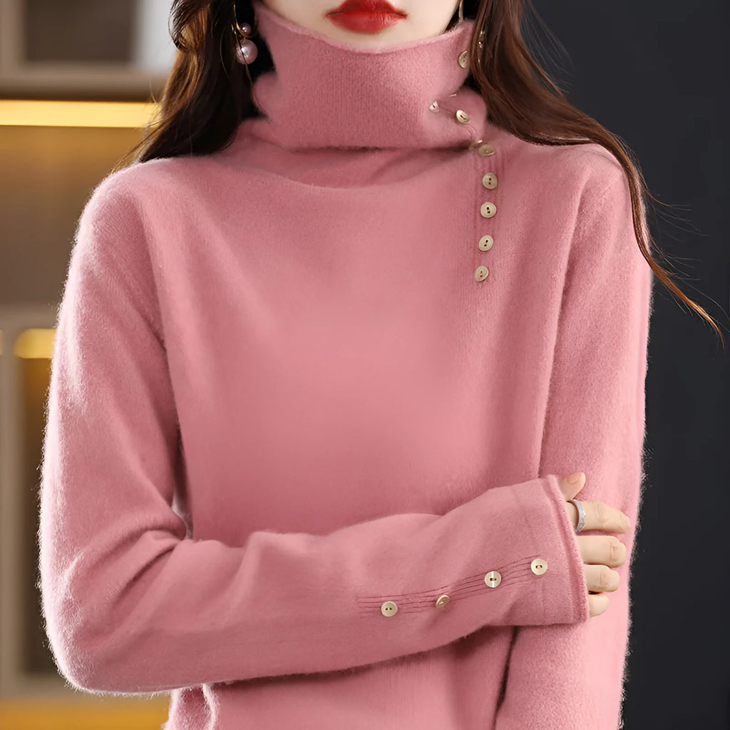 Slim fit knitted bottoming shirt with 3D pattern in core-spun yarn, shown in multiple colour options