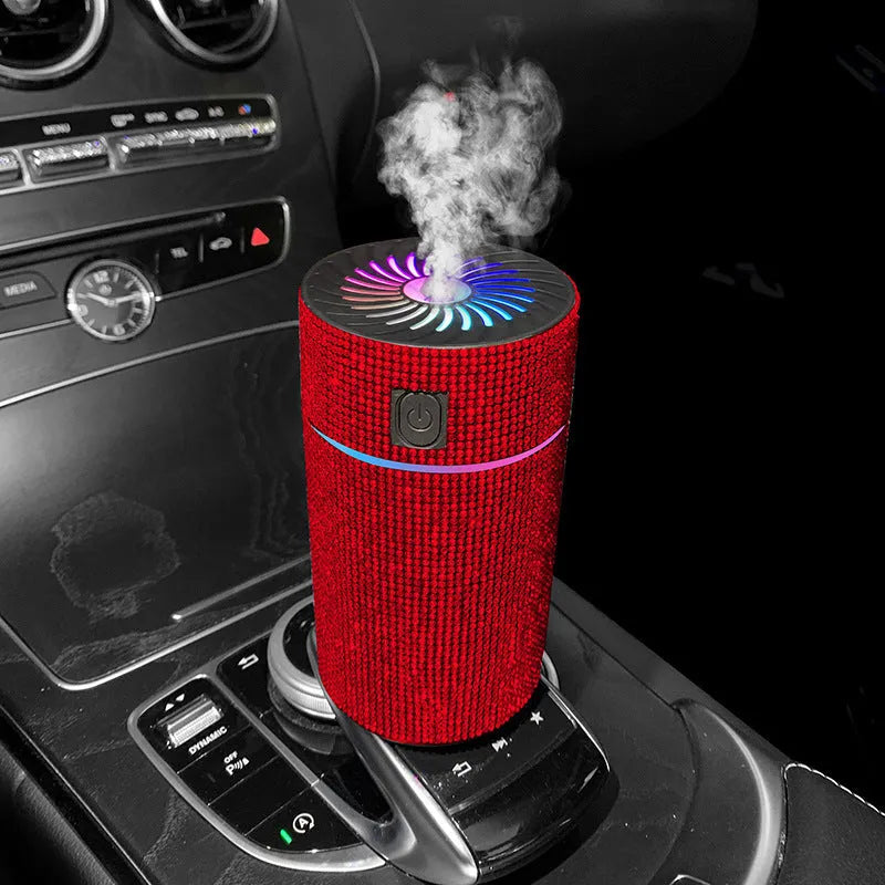 Car mounted air purification humidifier in diamond design with USB power cord