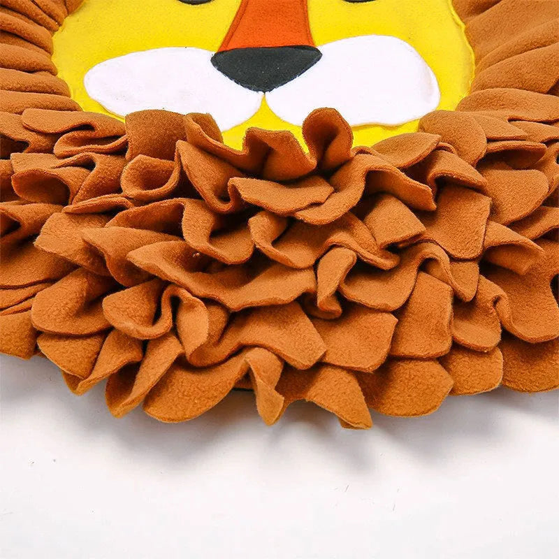 Brown pet sniffing pad with textured surface measuring 33cm by 25cm for dog and cat enrichment games