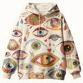 Fashion casual printed polyester sweater for women in apricot, long sleeve crew neck pullover