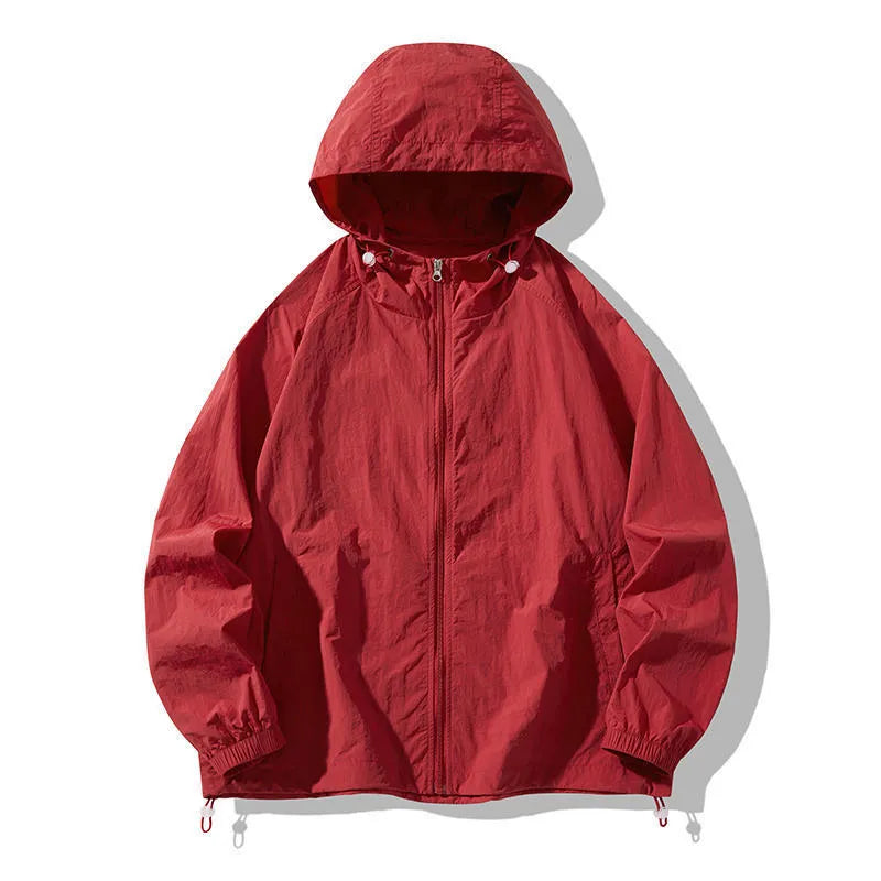 Loose-fit outdoor sports coat jacket in chemical fibre blend fabric available in multiple colours