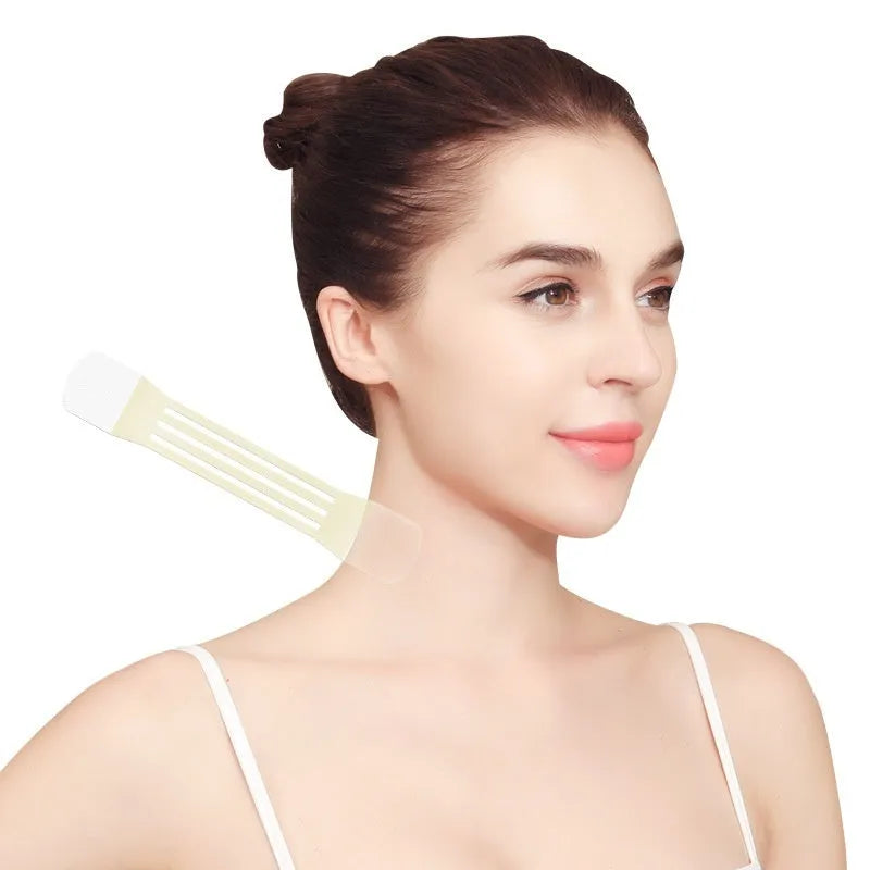 Neck pattern adhesive tape firming sling with skin tone colour and adhesive patches
