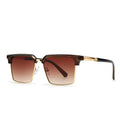 Men's square frame sunglasses with plastic construction in a box style, shown in one of six available colours.