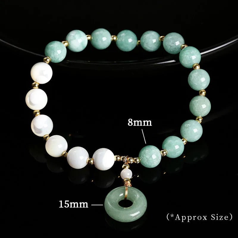 Natural Burma jade safety buckle bracelet blue copper 8mm for women