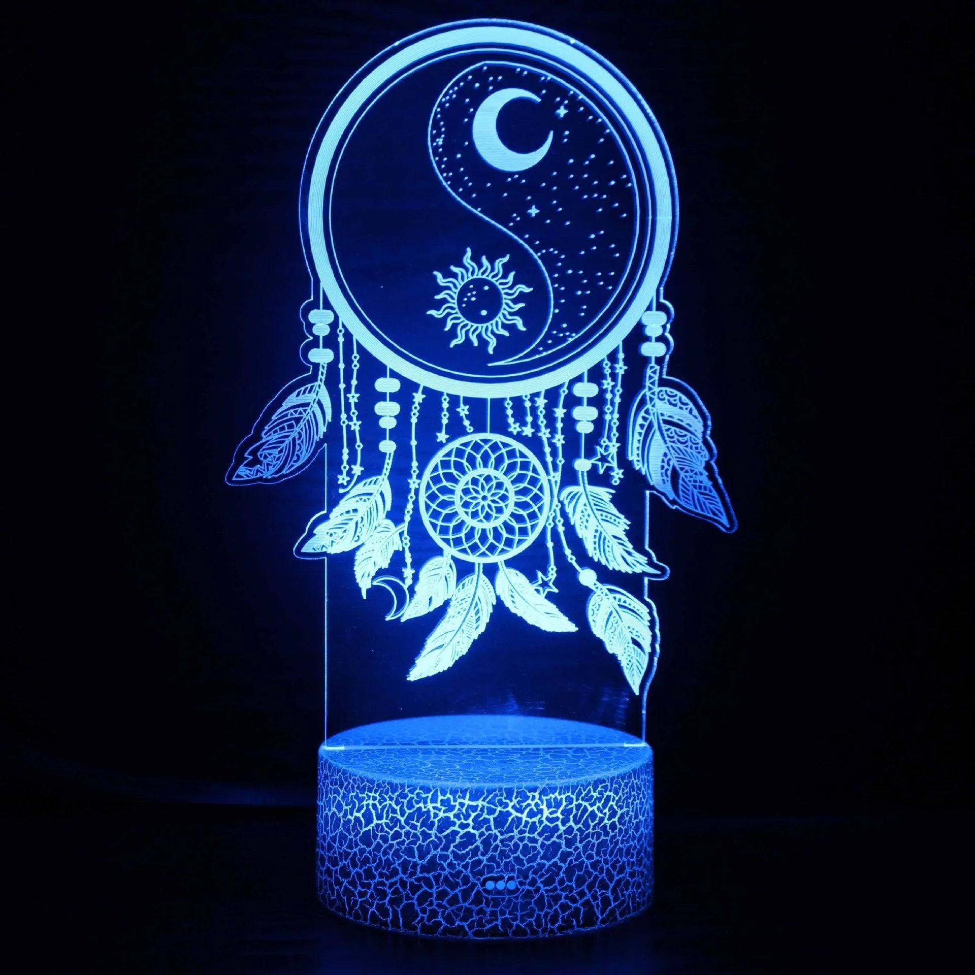 3D small night lamp with colourful LED lighting and black touch control base