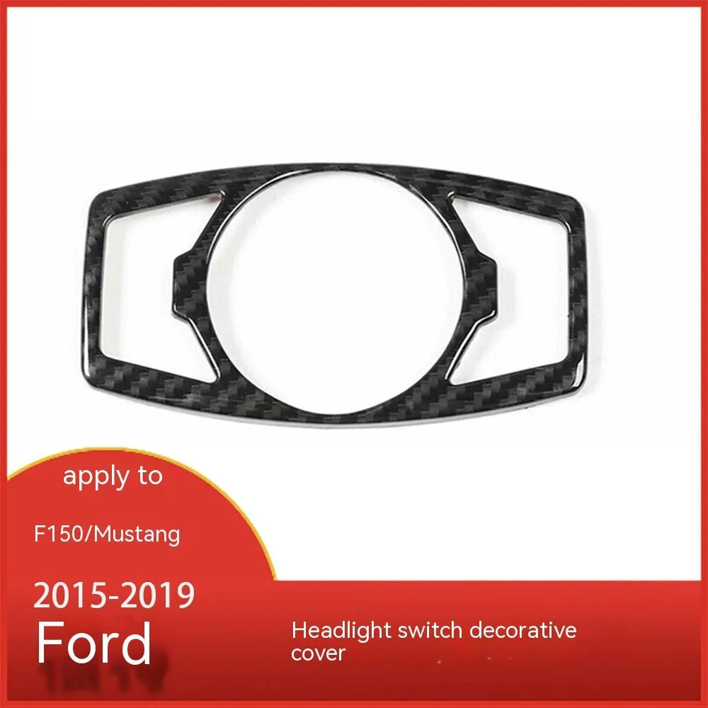 Carbon fibre patterned decorative paster for Ford F150 Raptor headlight control panel