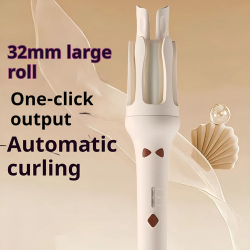 Automatic hair curler with 32mm ceramic barrel in white and pink colour option