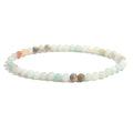 Handmade bohemian bracelet with colourful natural Amazon stone beads, shiny finish, unisex design